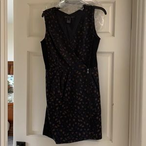 Amoeba Print Dress dress in black with navy & tan